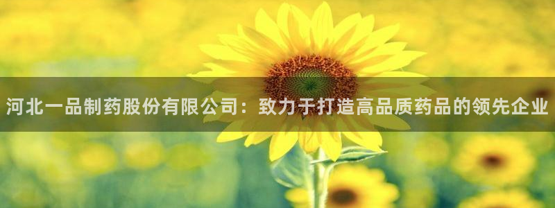 九游会老哥俱乐部社区论坛：河北一品制药股份有限公司：致力于打造高品质药品的领先企业