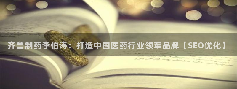 老哥吧九游会：齐鲁制药李伯涛：打造中国医药行业领军品牌【SEO优化】